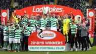Celtic celebrate their 8th consecutive Scottish league title in 2018-19